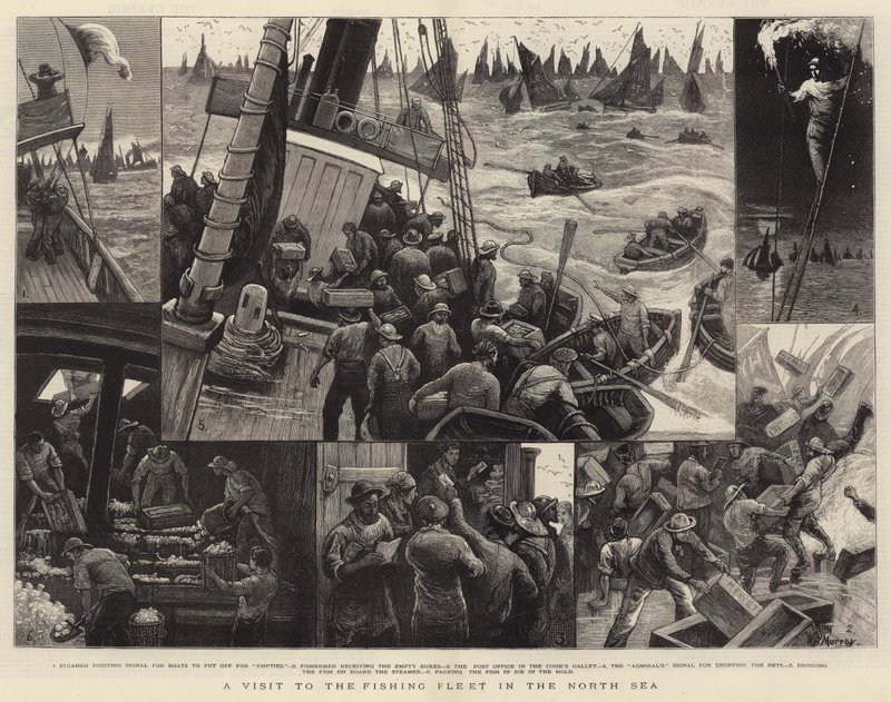 Ett besök hos fiskeflottan i Nordsjön av William Bazett Murray