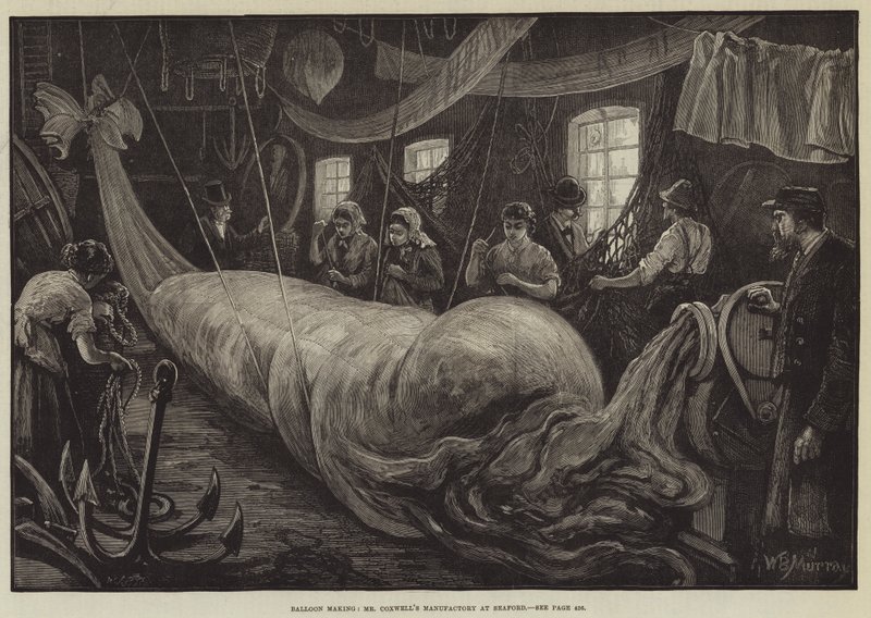 Ballongtillverkning, Mr Coxwells fabrik i Seaford av William Bazett Murray