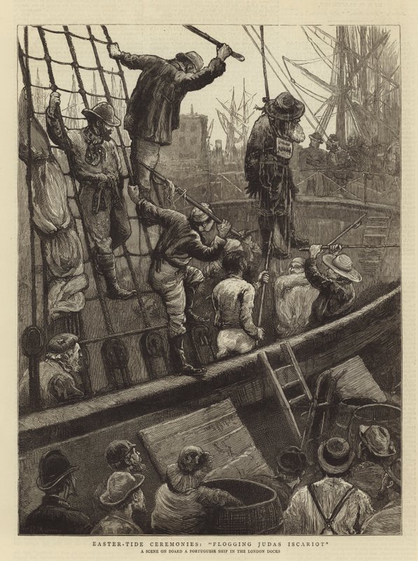 Påsk-tidvattenceremonier, piska Judas Iskariot av William Bazett Murray