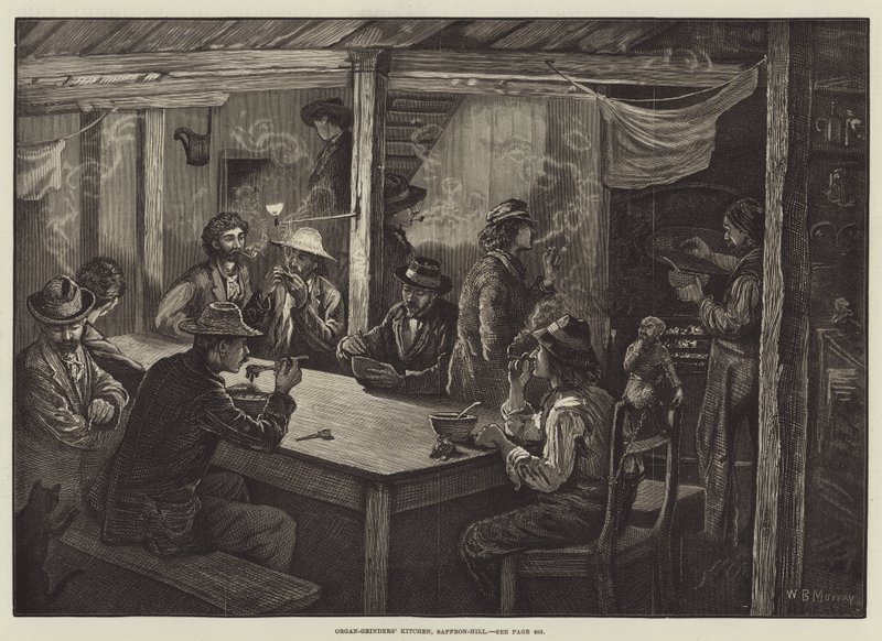 Orgelgrinders kök, Saffron Hill av William Bazett Murray