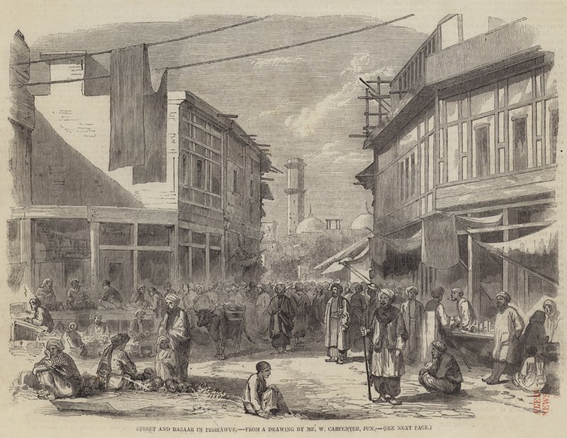 Gata och basar i Peshawur av William Carpenter