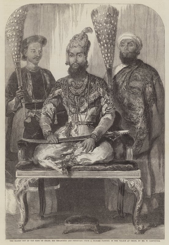 Äldsta sonen till kungen av Delhi, hans skattmästare och läkare. av William Carpenter