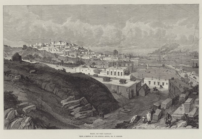 Baku, vid Kaspiska havet av William Crimea Simpson