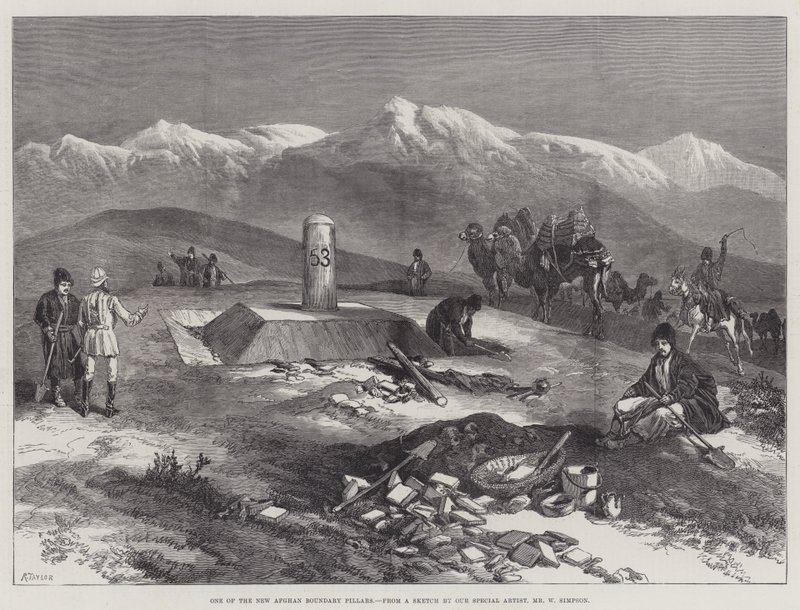 En av de nya afghanska gränspelarna av William Crimea Simpson