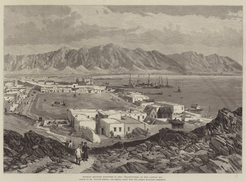Ryska militära positioner i Asien, Krasnovodsk, vid Kaspiska havet av William Crimea Simpson
