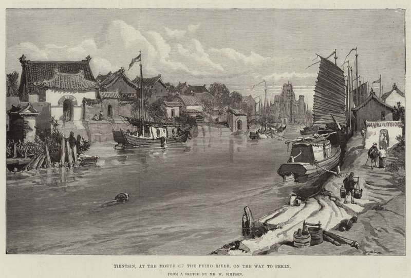 Tientsin, vid mynningen av Peiho-floden, på väg till Pekin av William Crimea Simpson