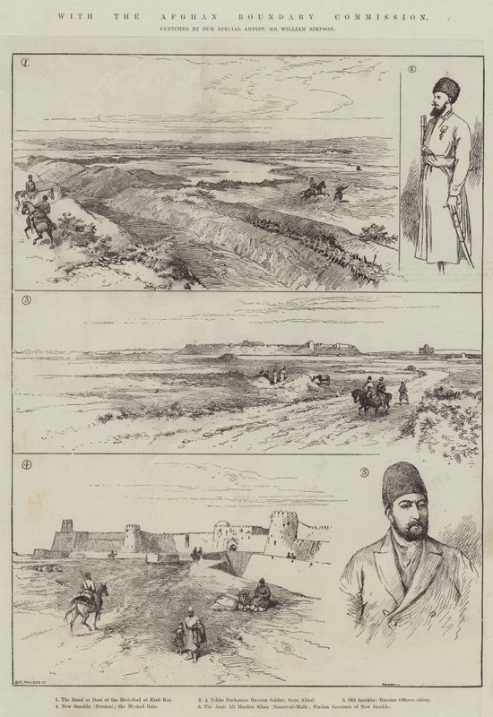 Med den afghanska gränskommissionen av William Crimea Simpson