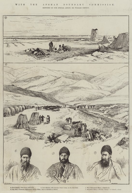 Med den afghanska gränskommissionen av William Crimea Simpson