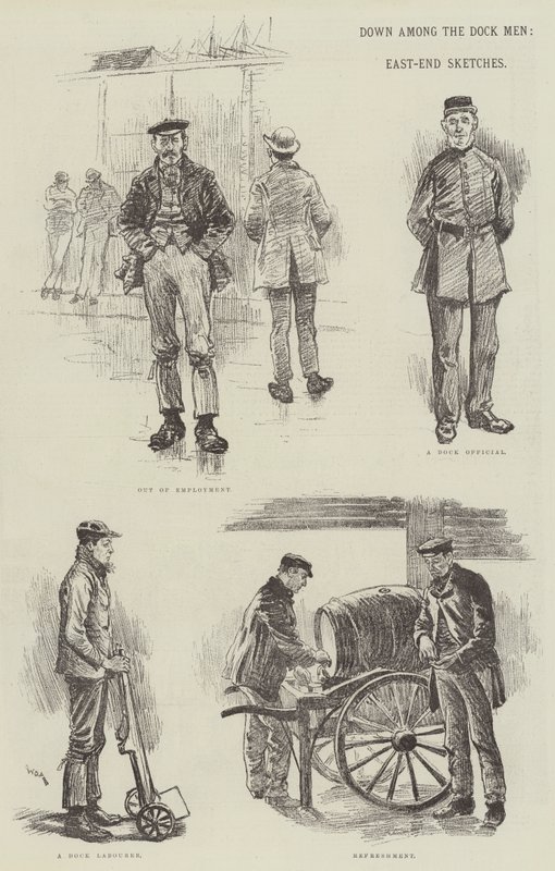 Down among the Dock Men, skisser från East-End av William Douglas Almond