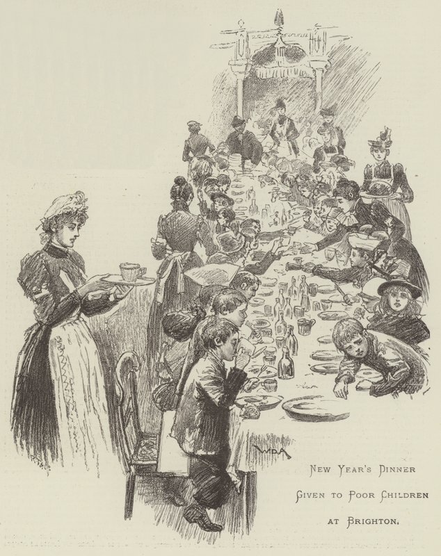 Nyårsmiddag för fattiga barn i Brighton av William Douglas Almond