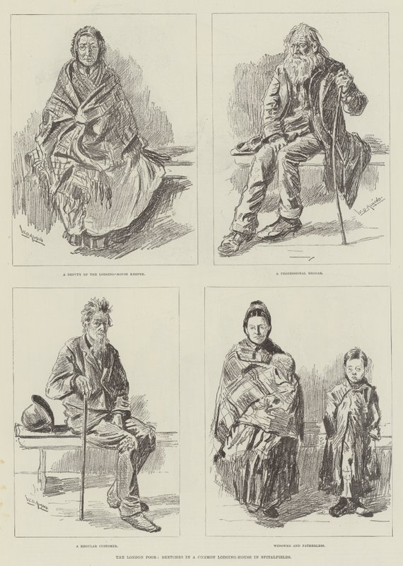 The London Poor, Skisser i ett gemensamt boende-hus i Spitalfields av William Douglas Almond