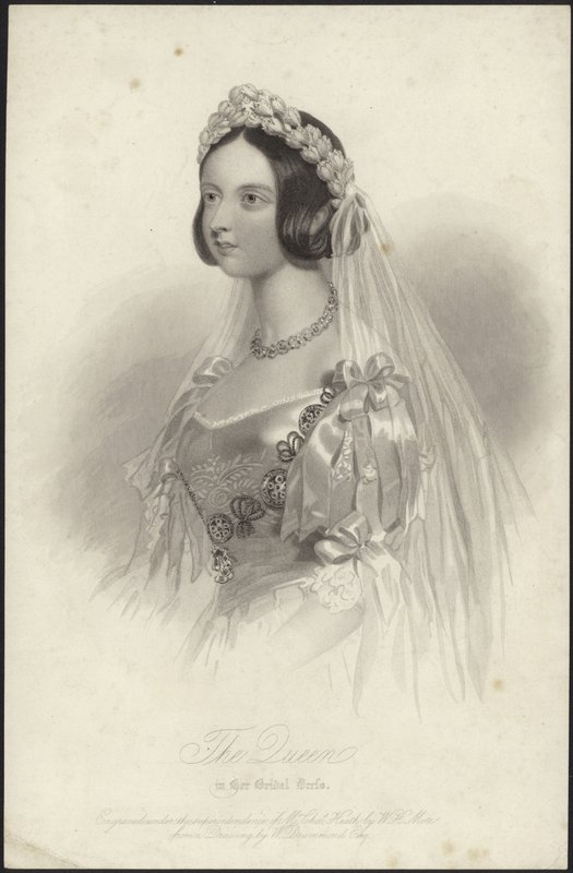 Drottning Victoria i sin brudklänning av William Drummond