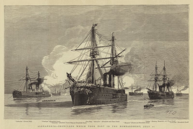 Alexandria, Ironclads som deltog i bombardementet, 11 juli av William Edward Atkins