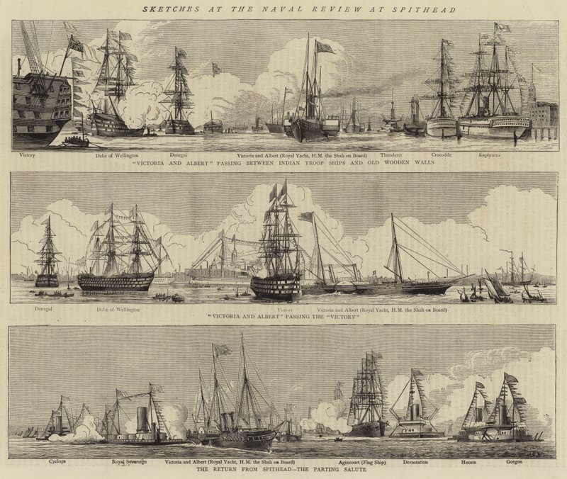 Skisser vid Naval Review på Spithead av William Edward Atkins