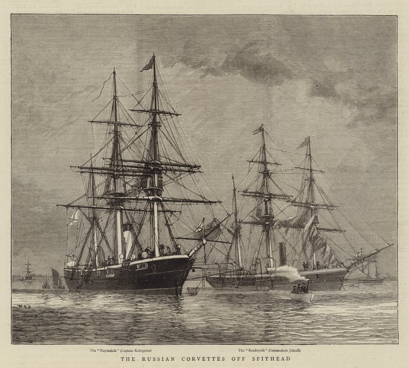 De ryska korvetterna utanför Spithead av William Edward Atkins