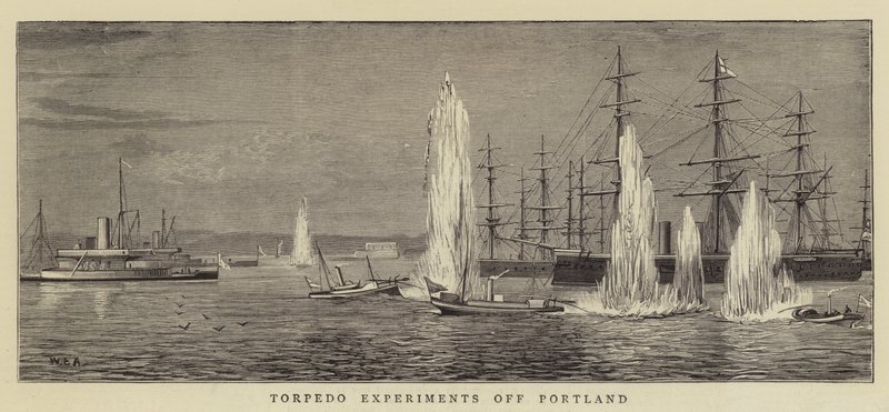 Torpediexperiment utanför Portland av William Edward Atkins