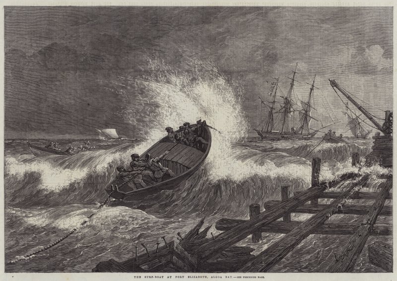 Surfbåten i Port Elizabeth, Algoa Bay av William James Linton