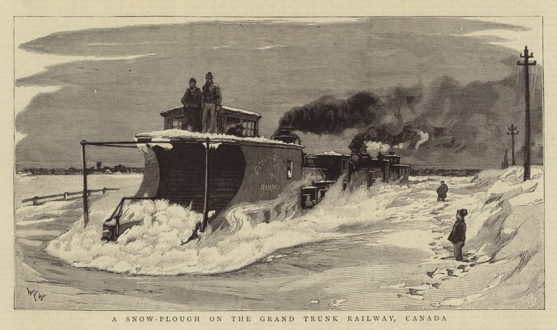 En snöplog på Grand Trunk Railway, Kanada av William Lionel Wyllie