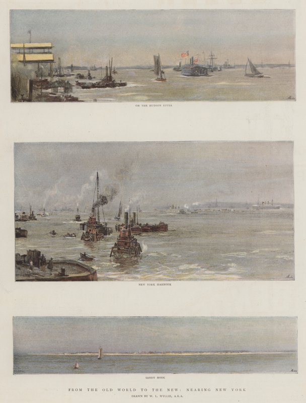 Från den gamla världen till den nya, närmar sig New York av William Lionel Wyllie
