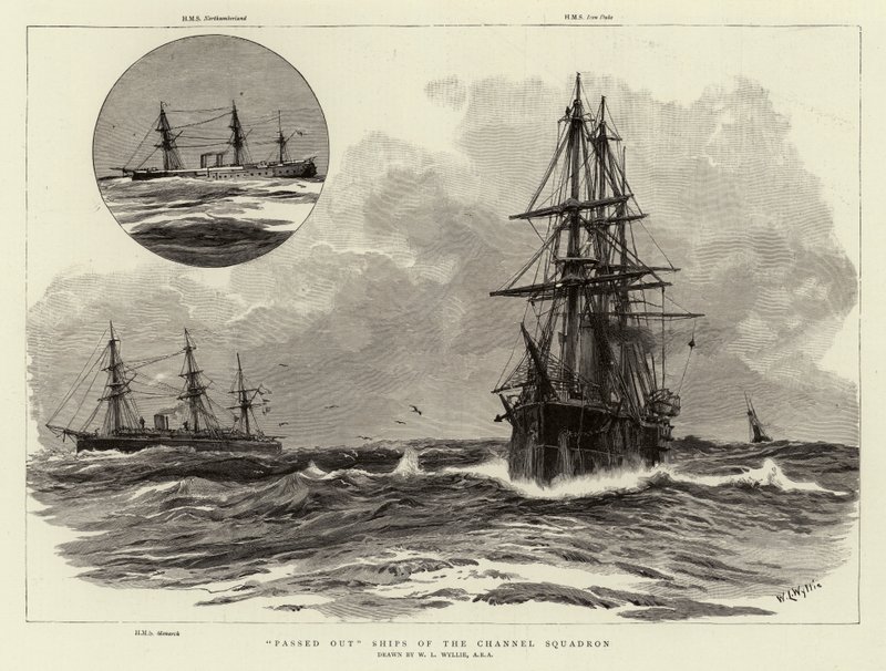 Utslocknade fartyg från Channel Squadron av William Lionel Wyllie