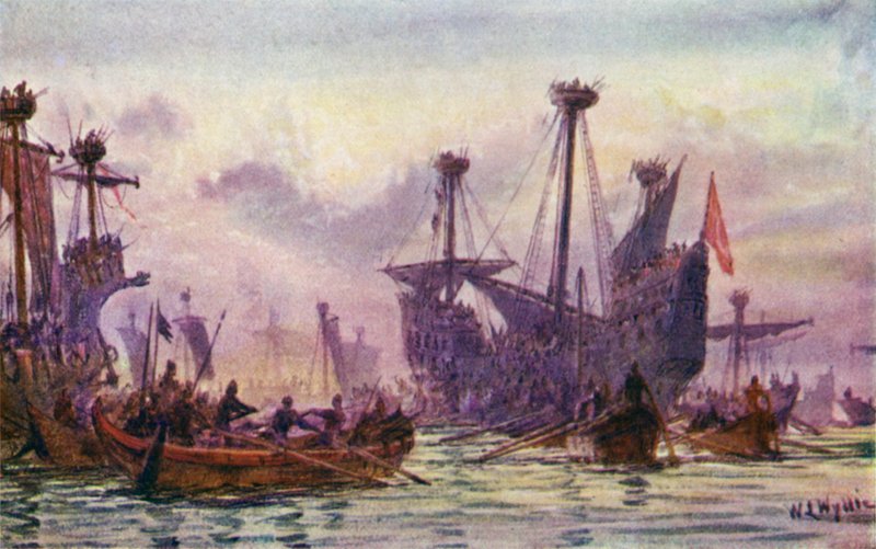 Richard 1:a i aktion med Saracenskeppet av William Lionel Wyllie