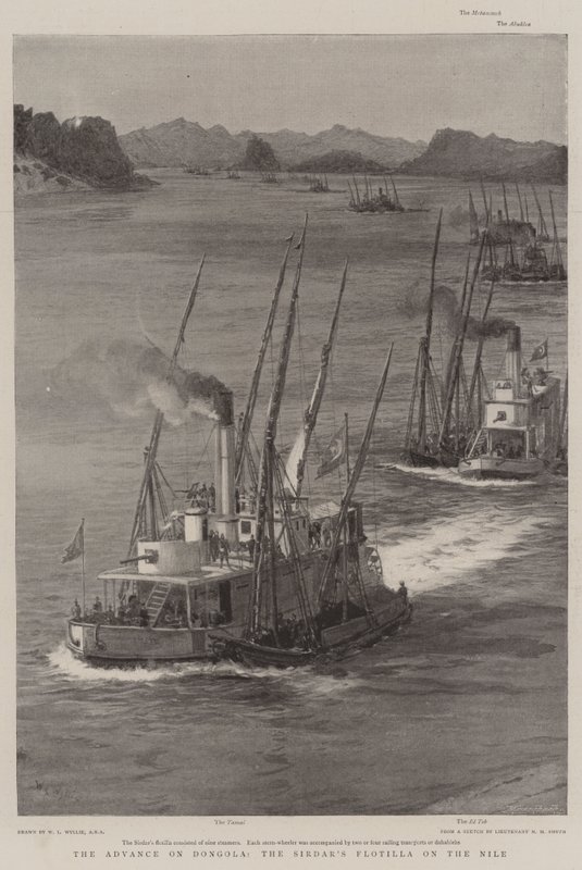 Framryckningen på Dongola, Sirdarsflottiljen på Nilen av William Lionel Wyllie
