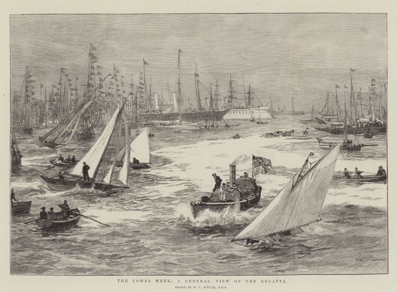 Cowes Week, en allmän bild av regattan av William Lionel Wyllie