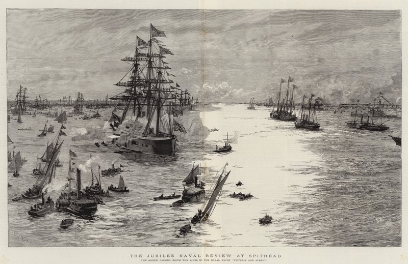 The Jubilee Naval Review på Spithead av William Lionel Wyllie