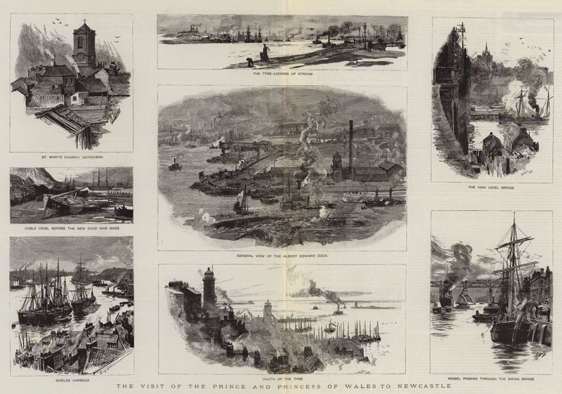 Prinsen och prinsessan av Wales besök i Newcastle av William Lionel Wyllie