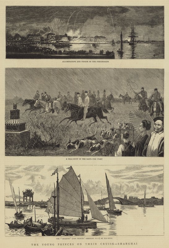 De unga prinsarna på sin kryssning i Shanghai av William Lionel Wyllie