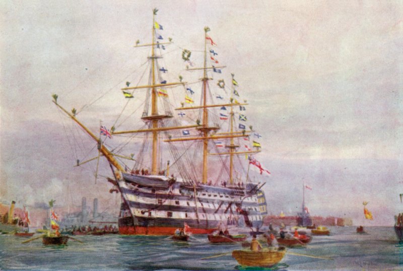 Ett Trafalgar-jubileum av William Lionel Wyllie