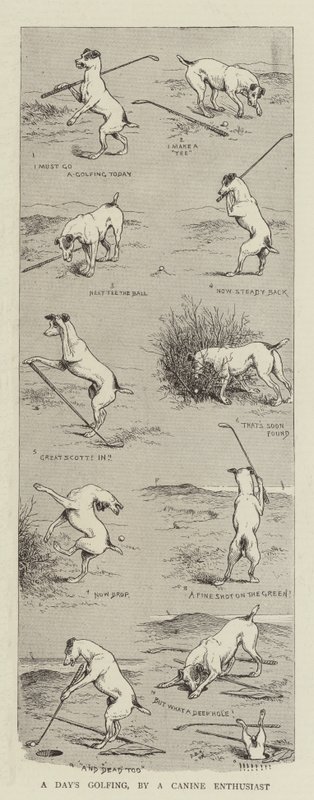En dags golfspelande, av en hundentusiast av William Ralston
