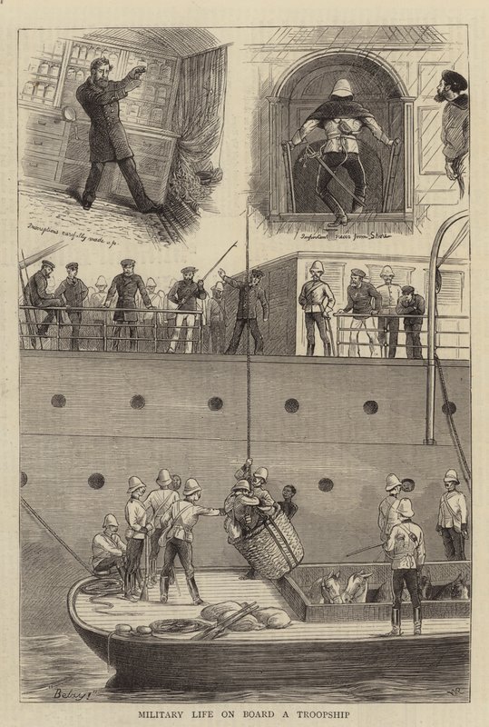Militärt liv ombord på ett trupptransportfartyg av William Ralston
