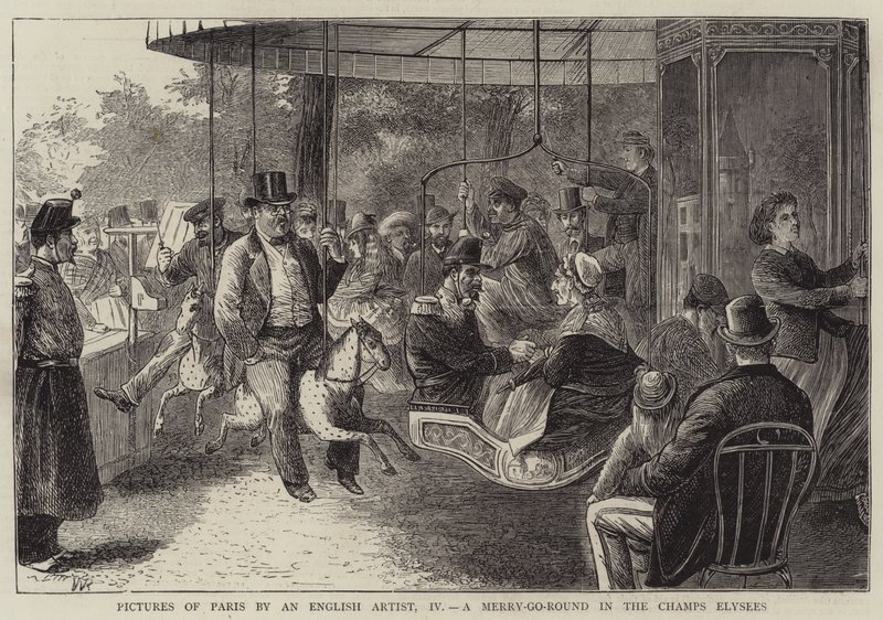 Bilder av Paris av en engelsk konstnär, IV, en merry-go-round i Champs Elysees av William Ralston