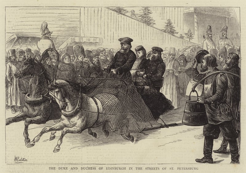 Hertigen och hertiginnan av Edinburgh på gatorna i St Petersburg av William Ralston