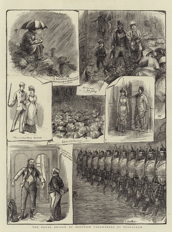 Royal Review of Scottish Volunteers i Edinburgh av William Ralston
