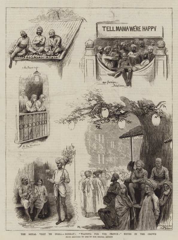 Det kungliga besöket i Indien, Bombay, Waiting for the Prince, Notes in the Crowd av William Ralston