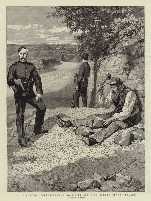 En bojkottad Stonebreaker, en scen vid vägkanten i County Clare, Irland av William Small