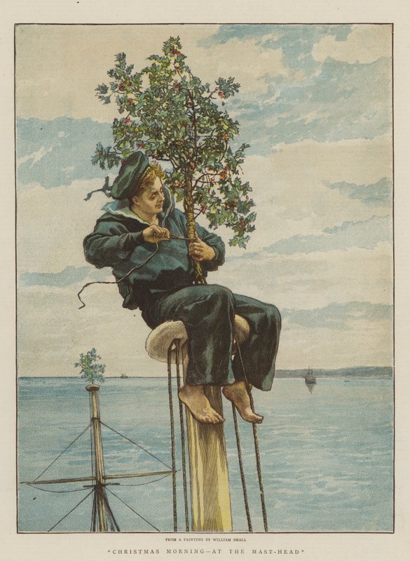 Julmorgon, vid masten (chromolitho) av William Small