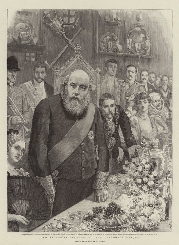 Lord Salisbury talar vid Guildhalls bankett av William Small
