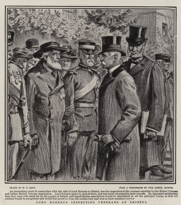 Lord Roberts inspekterar veteraner i Bristol av William T. Maud