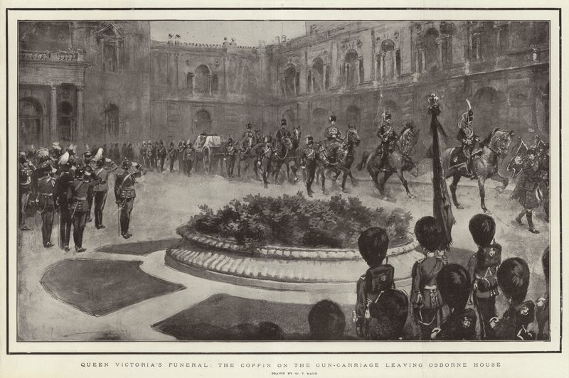 Drottning Victorias begravning, kistan på vapenvagnen som lämnar Osborne House av William T. Maud