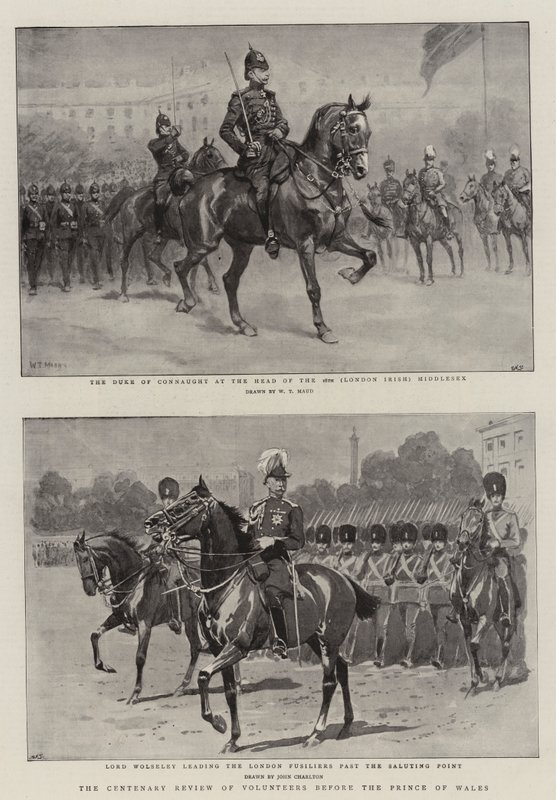 Centenary Review of Volunteers inför prinsen av Wales av William T. Maud