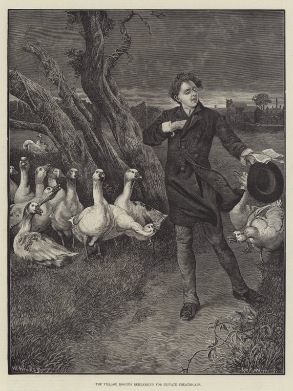 The Village Roscius repeterar för privata teatrar av William Weekes