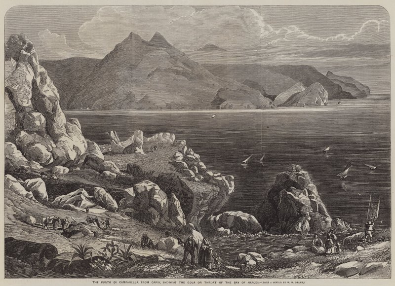 Punto di Campanella, från Capri, som visar Gola eller halsen i Neapelbukten av William Wood Deane