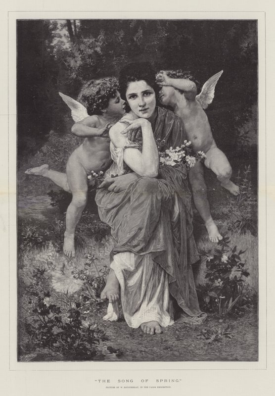 Vårens sång, i Parisutställningen av William Adolphe Bouguereau