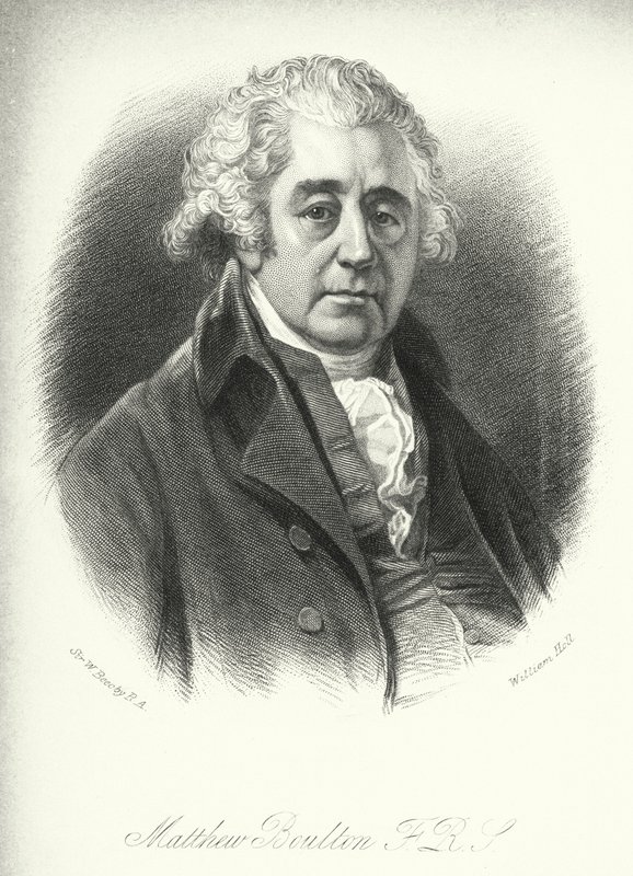 Matthew Boulton, FRS (gravyr) av William (after) Beechey