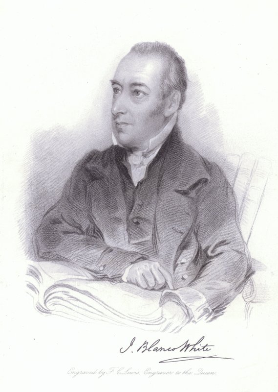Joseph Blanco White, spansk teolog och poet (gravyr) av William (after) Behnes