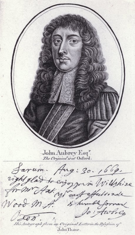 John Aubrey, engelsk antikvarie, naturfilosof och författare (gravyr) av William (after) Faithorne