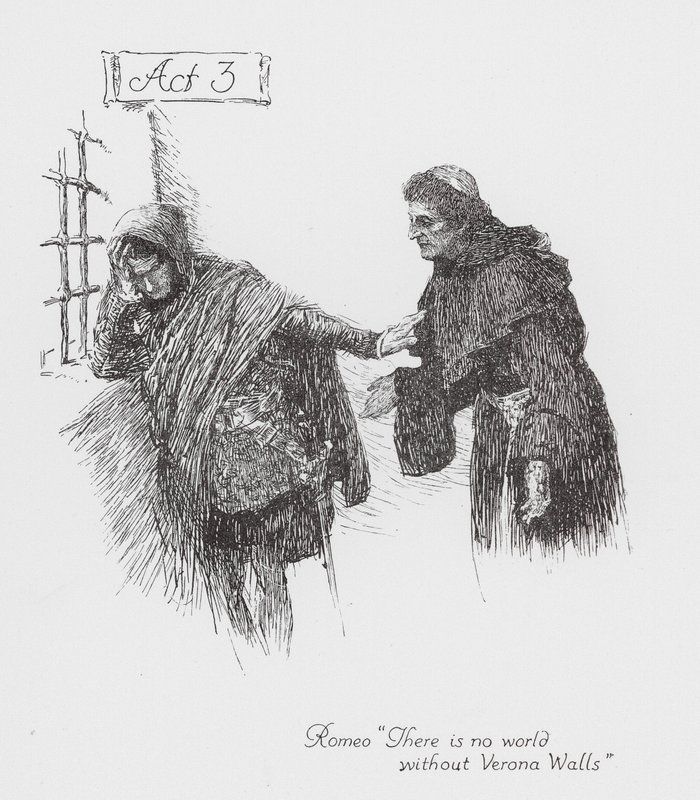 Shakespeares Romeo och Julia: Akt 3 (litografi) av William (after) Hatherell